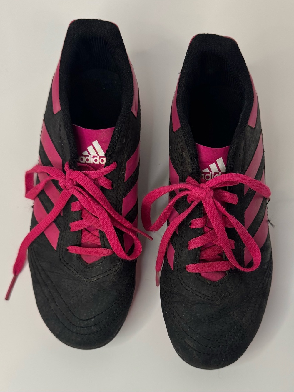 adidas Black and Pink Soccer Youth Cleats